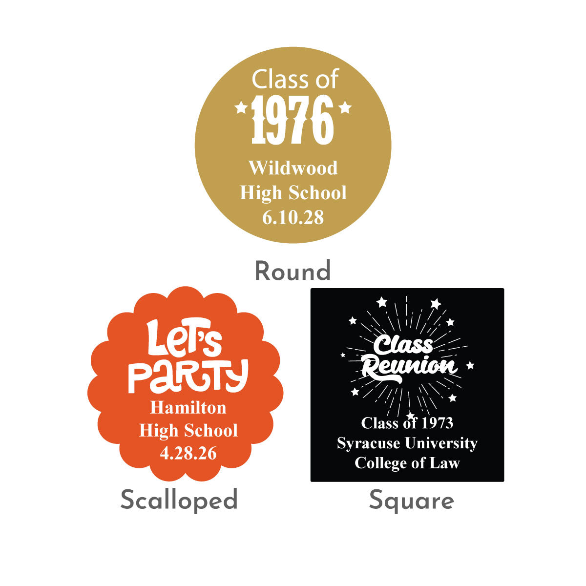 Class Reunion Personalized Favor Labels (Set of 24)
