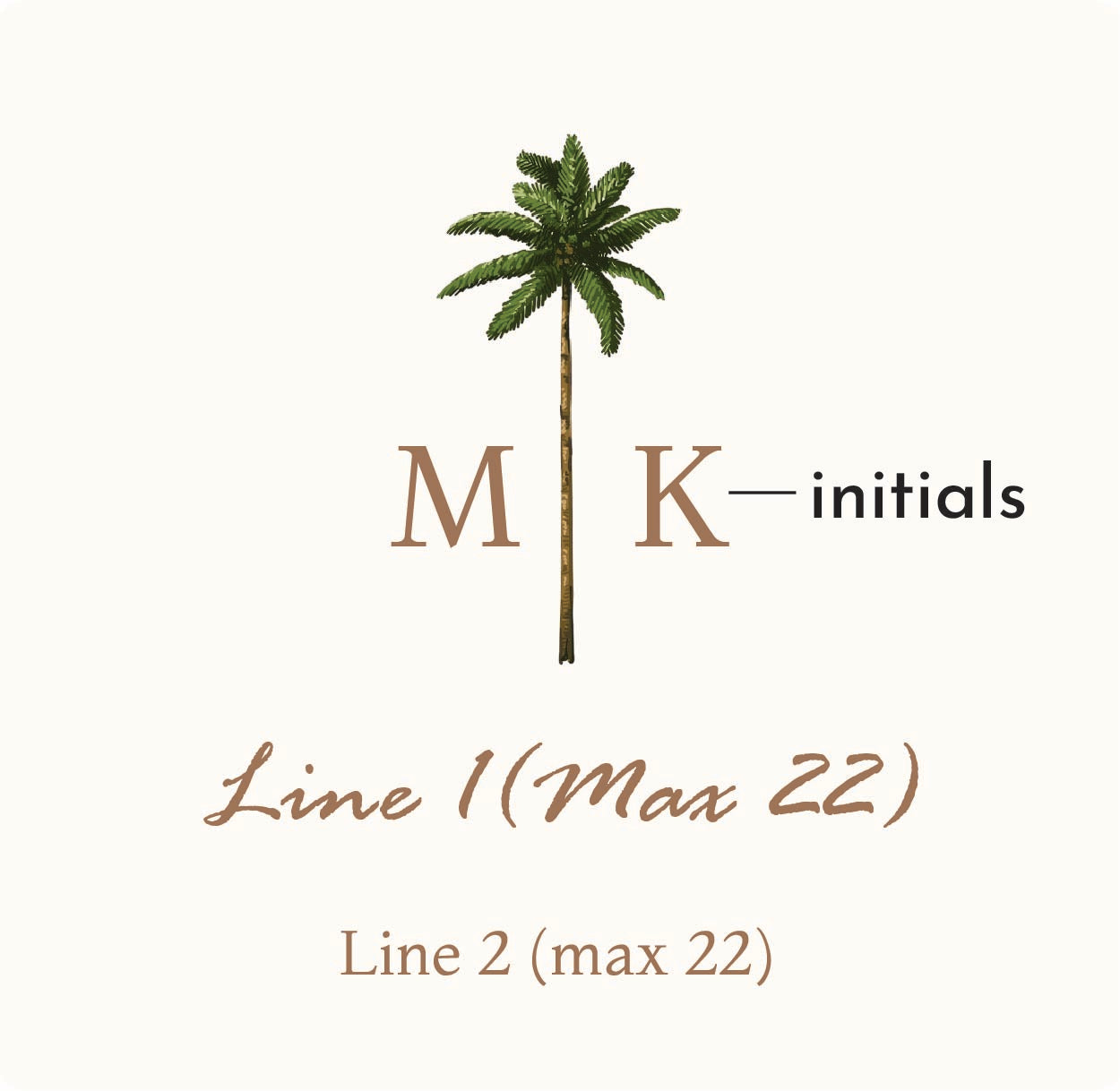 Palm Tree Monogram Personalized Life Saver Favors (Set of 25)