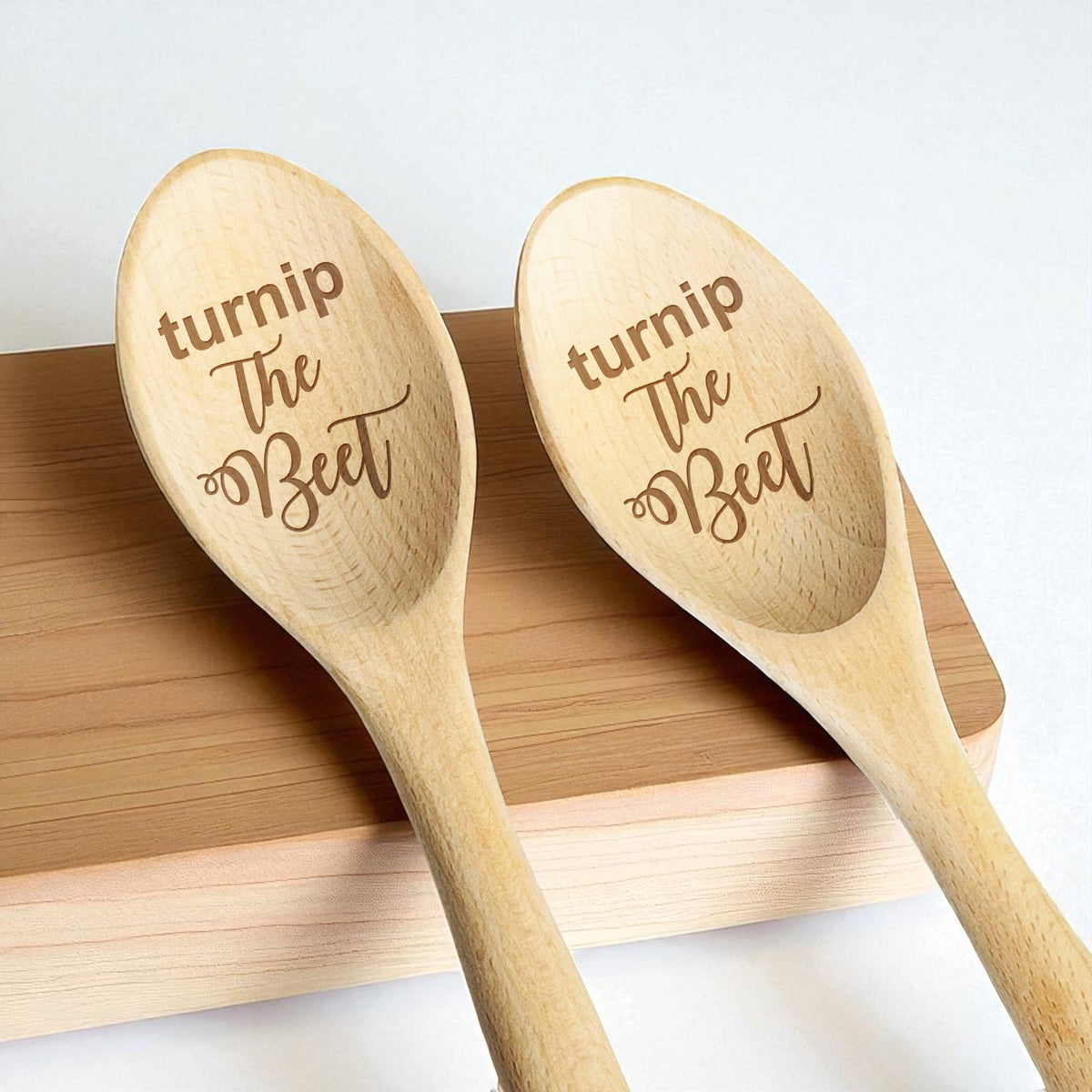 Turnip The Beat Engraved Wooden Spoon
