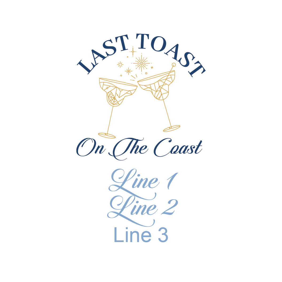 Last Toast On The Coast Personalized Loop Sanitizer Labels (Set of 20)
