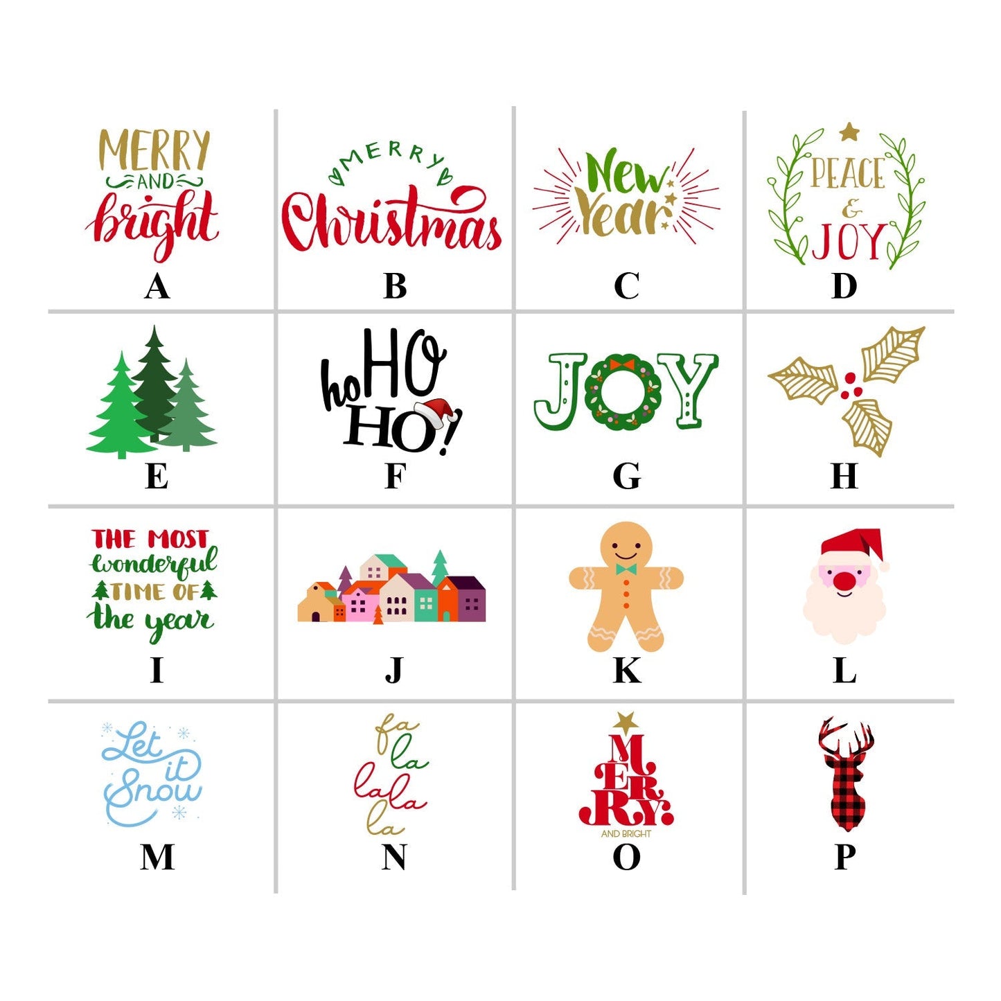 Holiday Christmas Personalized Kisses & Reese's Candy Labels (Set of 100)