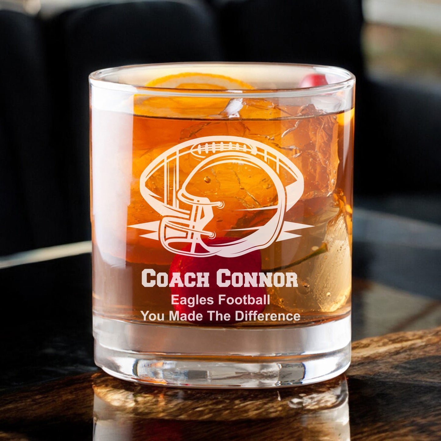 Football Personalized Legacy Reserve Whiskey Decanter with Rocks Glasses - 3 pc