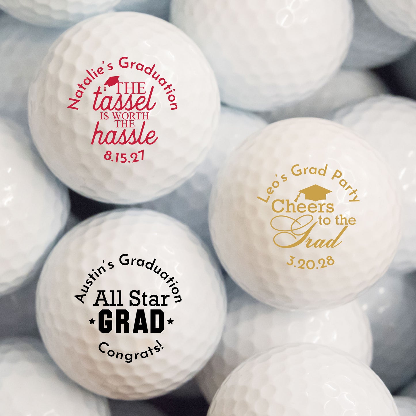 Graduation Personalized Printed Golf Balls