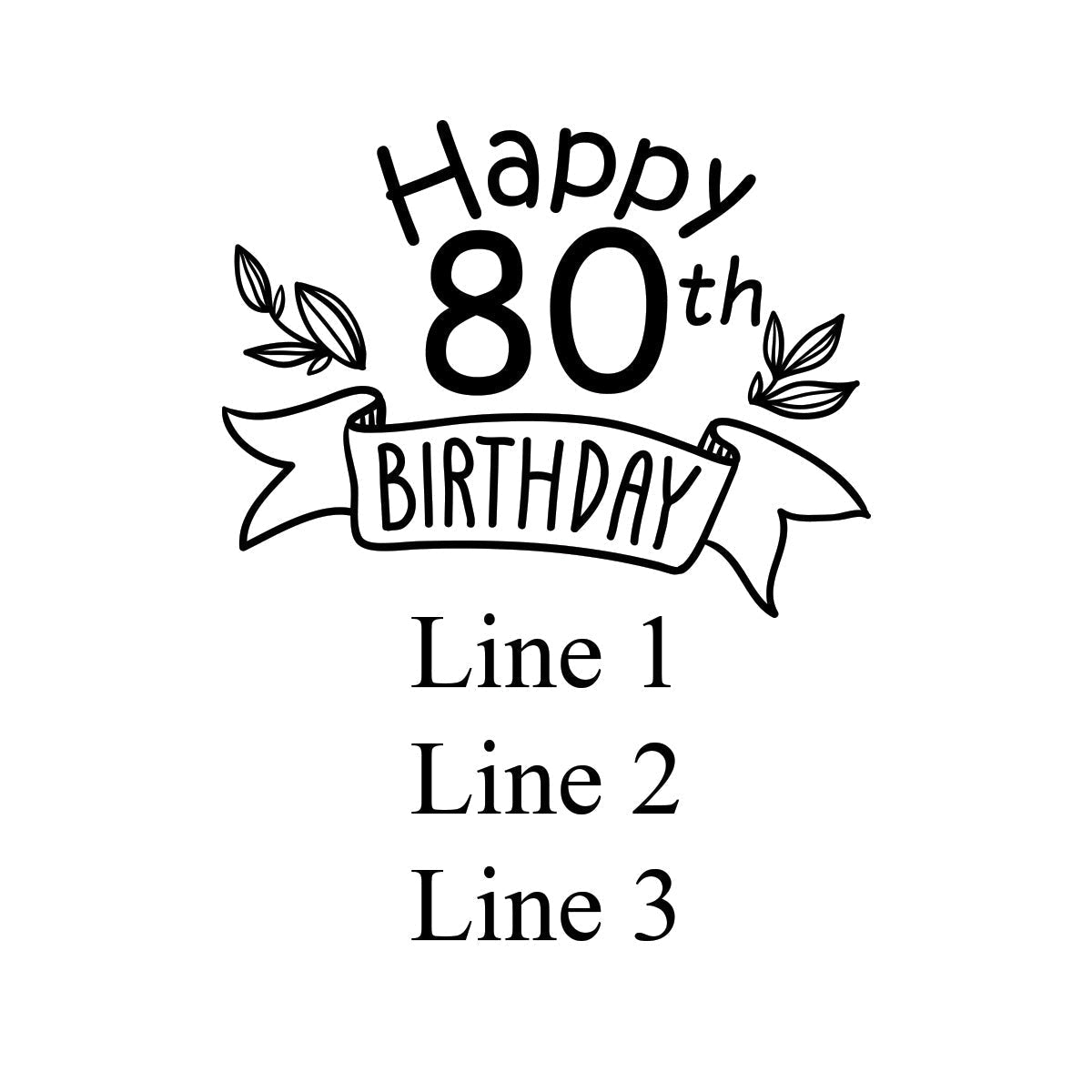 80th Birthday Personalized Loop Sanitizer Labels (Set of 20)