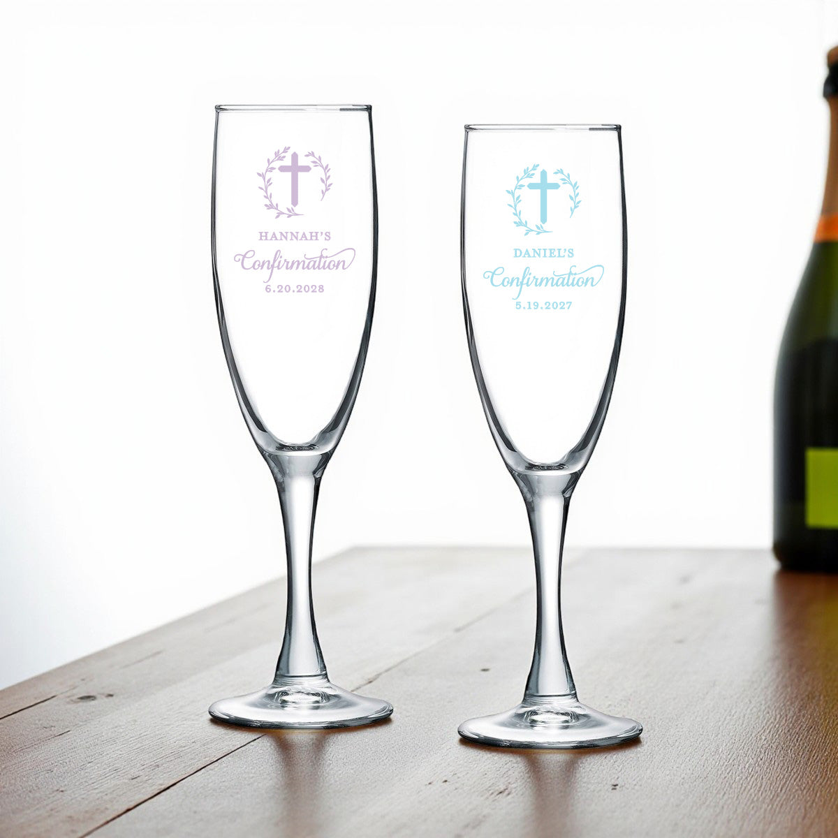 Confirmation Personalized Champagne Glass (Set of 24)