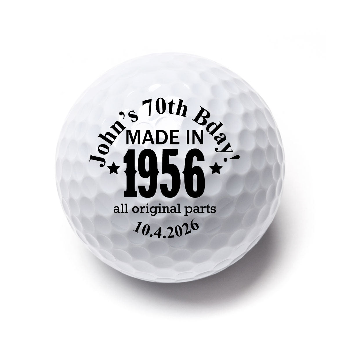 Made In Year All Original Parts Personalized Printed Golf Balls