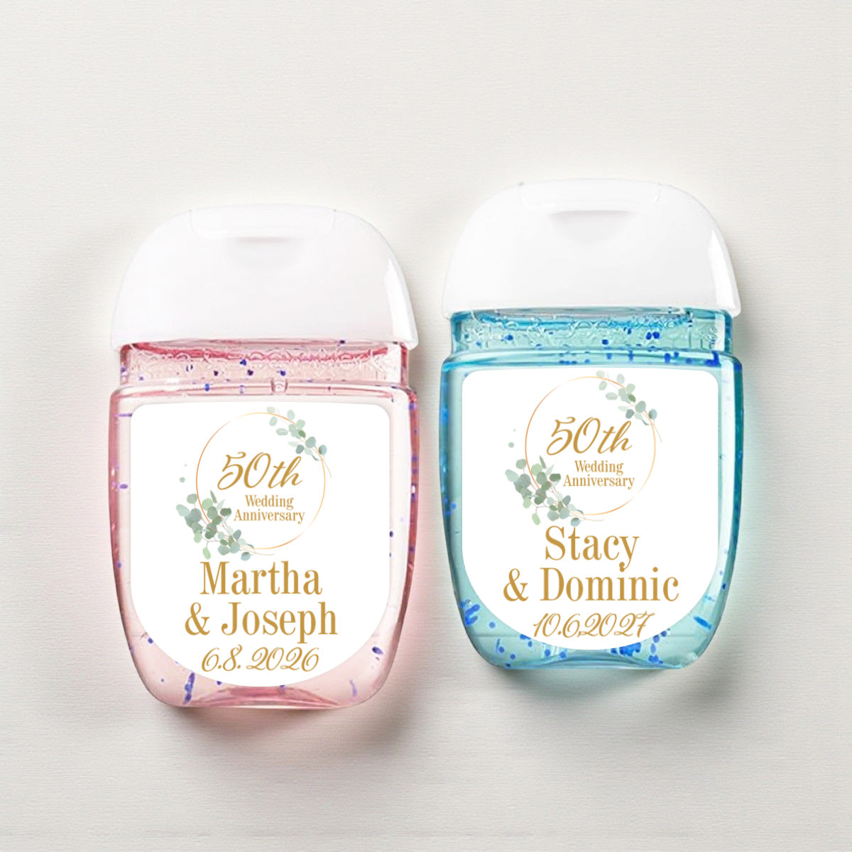 50th Anniversary Personalized Loop Sanitizer Labels (Set of 20)
