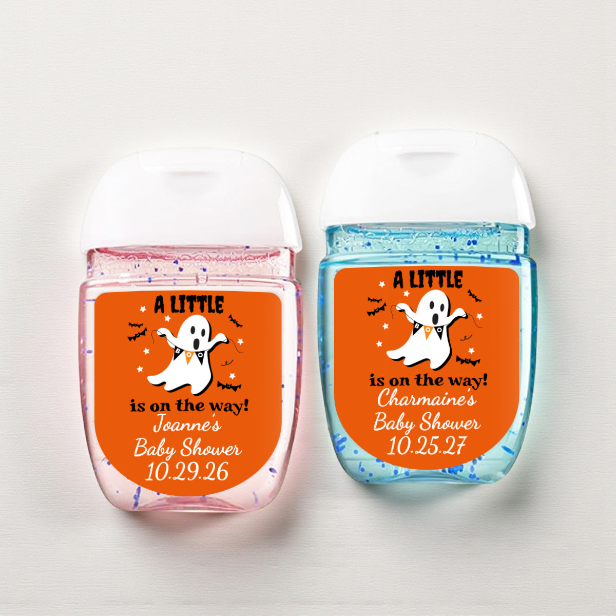 A Little Boo Is On The Way Personalized Loop Sanitizer Labels (Set of 20)