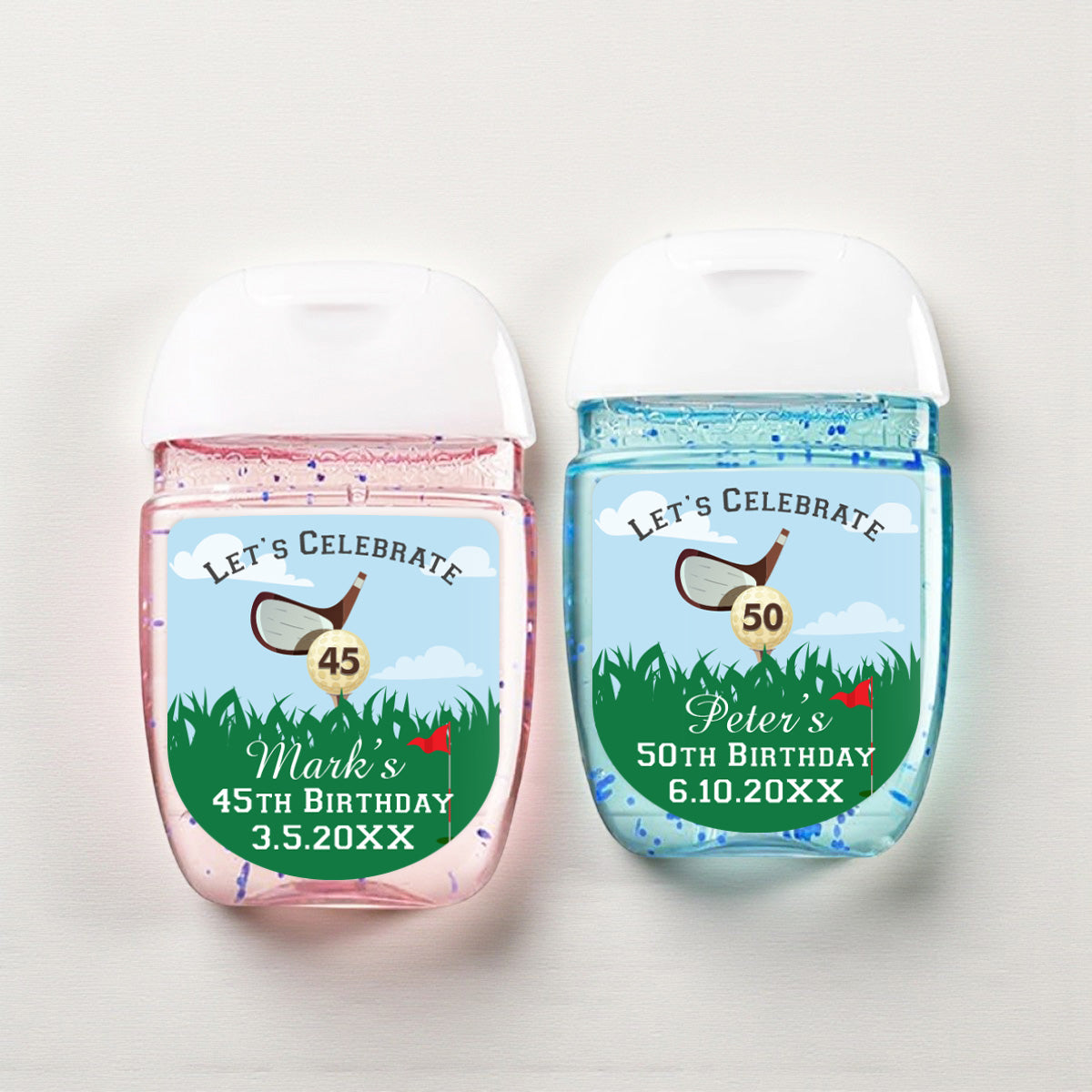 Golf Birthday Party Personalized Loop Sanitizer Labels (Set of 20)