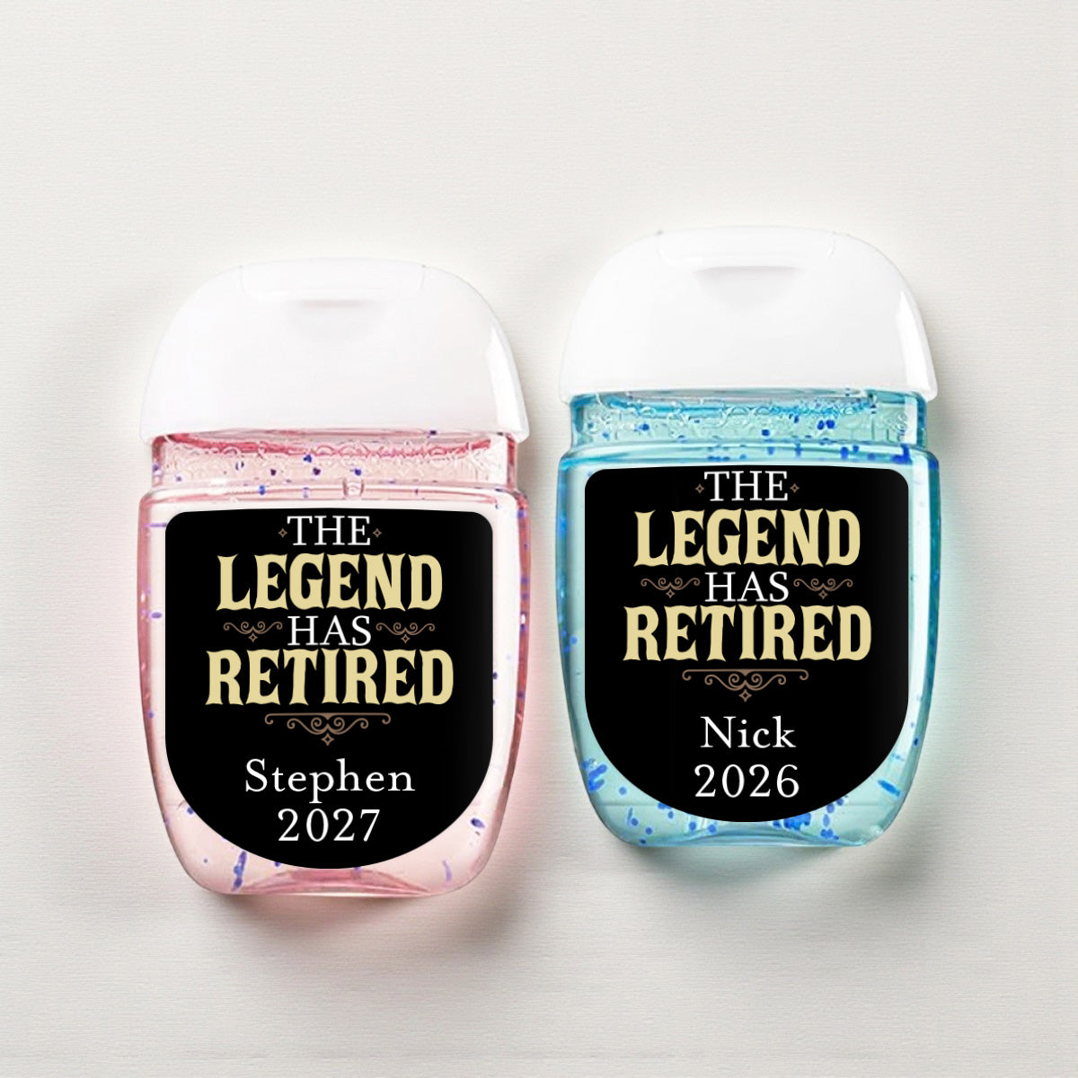 The Legend Has Retired Personalized Loop Sanitizer Labels (Set of 20)