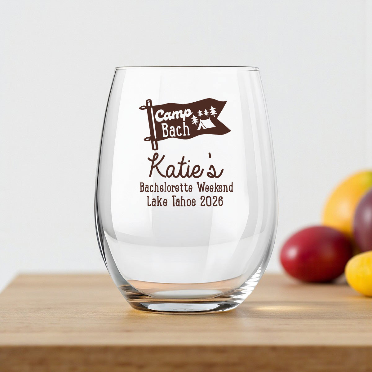 Camp Bach Personalized Stemless Glass (Set of 24)