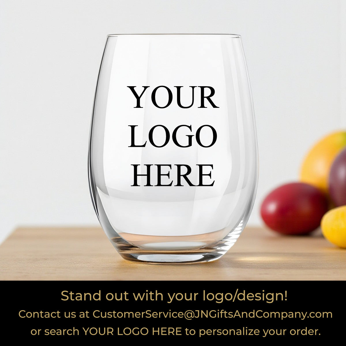 50th Anniversary Personalized 9 oz. Stemless Wine Glass (Set of 24)