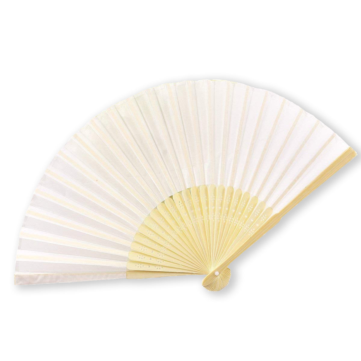 White Silk Hand Fans (Set of 10)