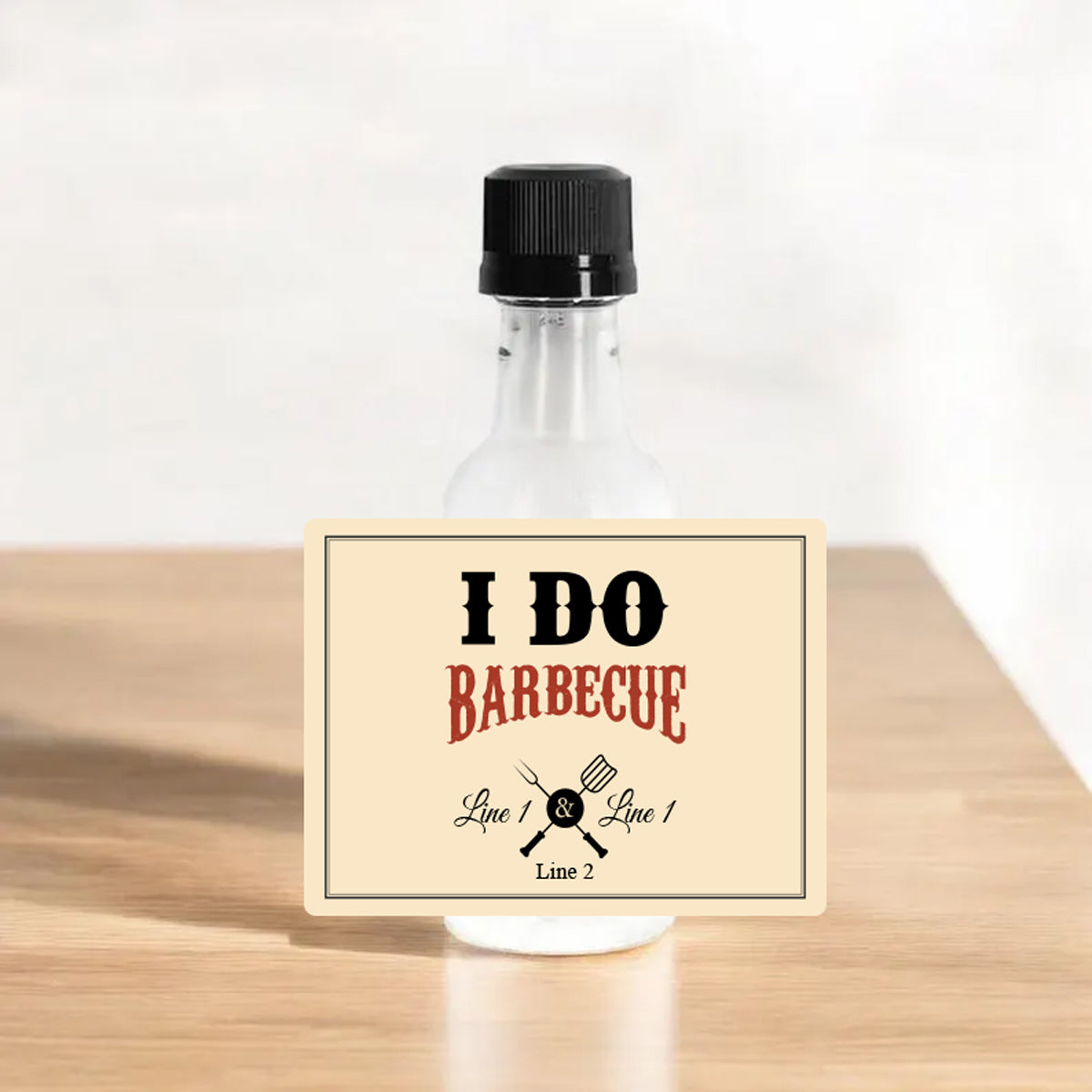 I Do Barbecue Personalized Empty Bottle BBQ Sauce Favors, Set of 12