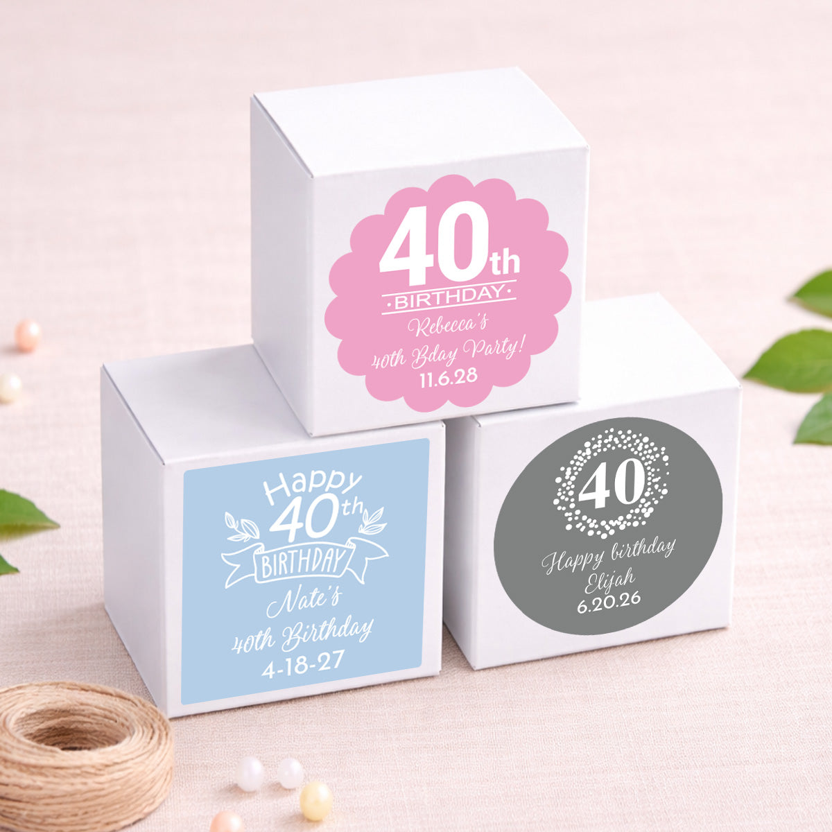 40th Birthday Personalized Favor Labels (Set of 24)