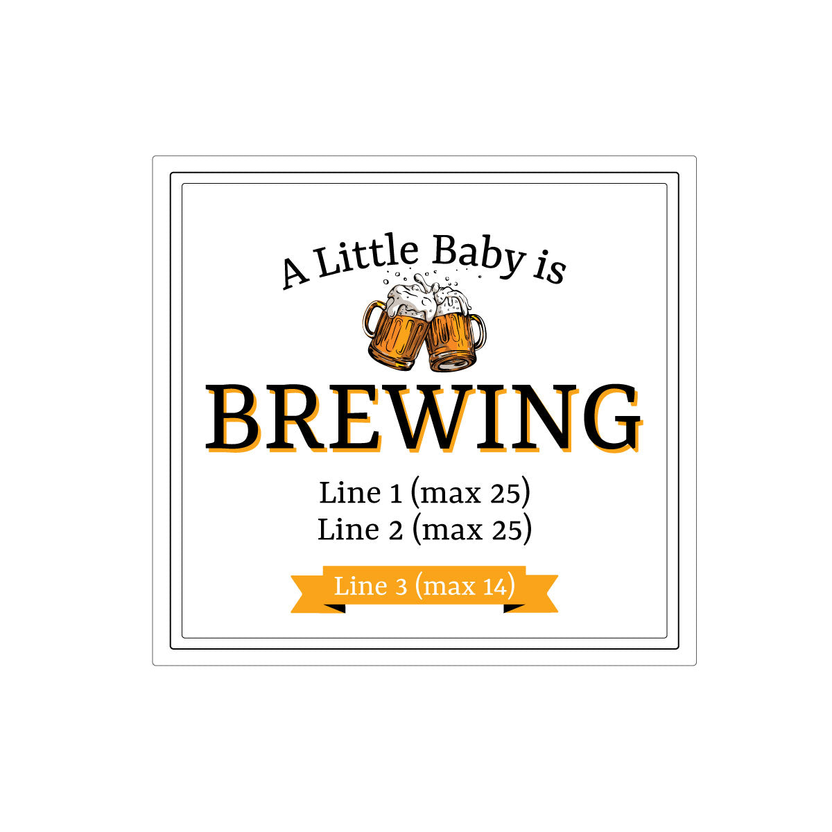 A Little Baby Is Brewing Baby Personalized Beer Bottle Labels & Bottle Carrier