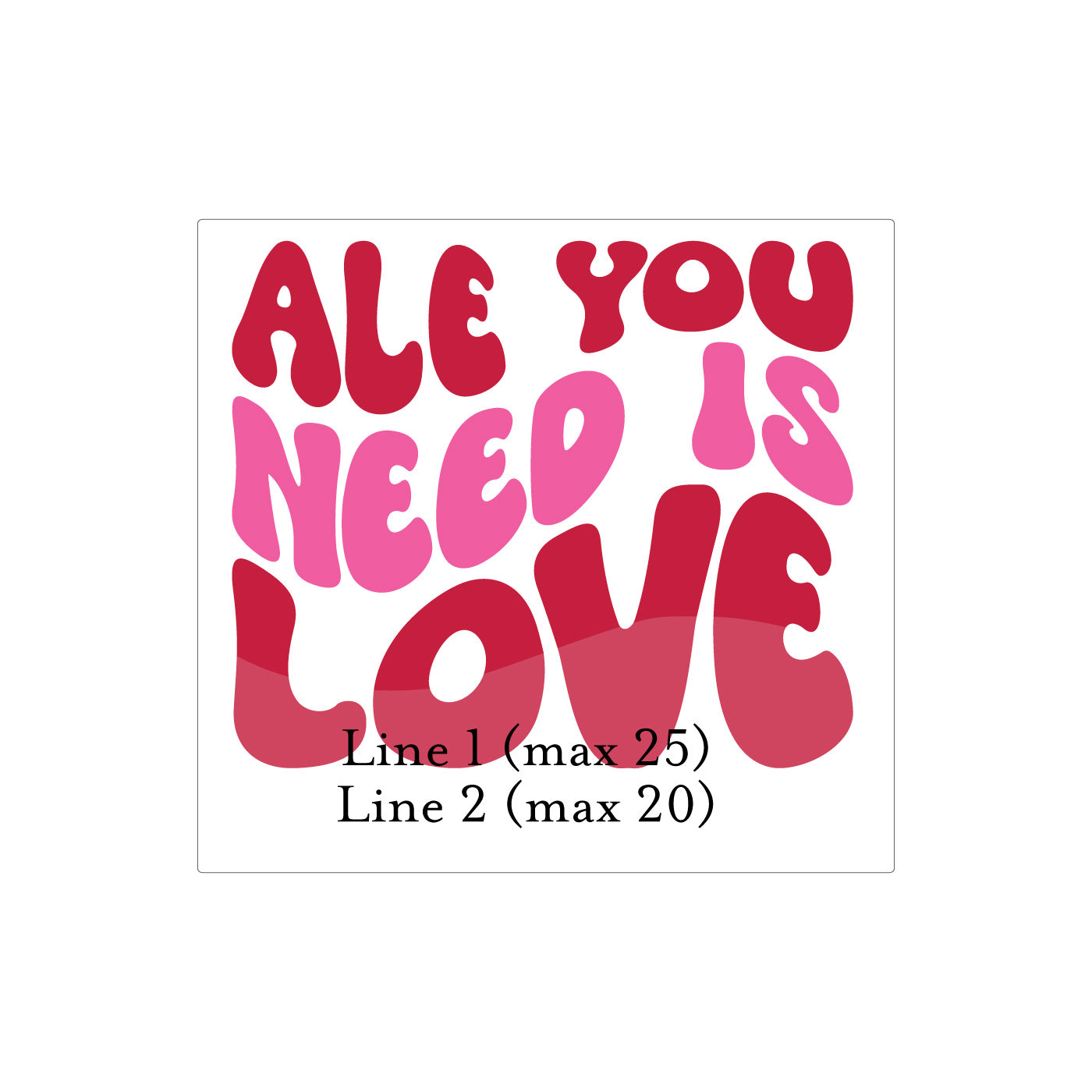 Ale You Need is Love Personalized Beer Bottle Labels & Bottle Carrier