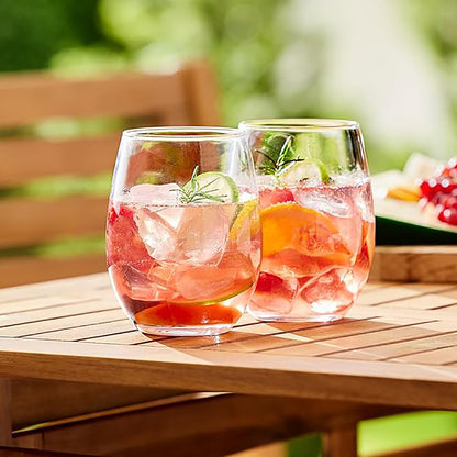 Arcoroc Perfection Stemless Wine Glass – Elegant 15 oz Glassware by Arc Cardinal - Set of 12