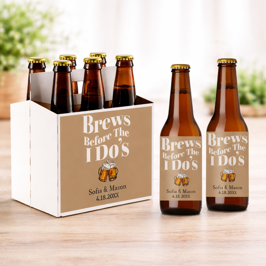 Before the I Do's Personalized Beer Bottle Labels & Bottle Carrier