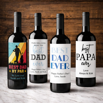 Best Dad Ever Personalized Wine Label