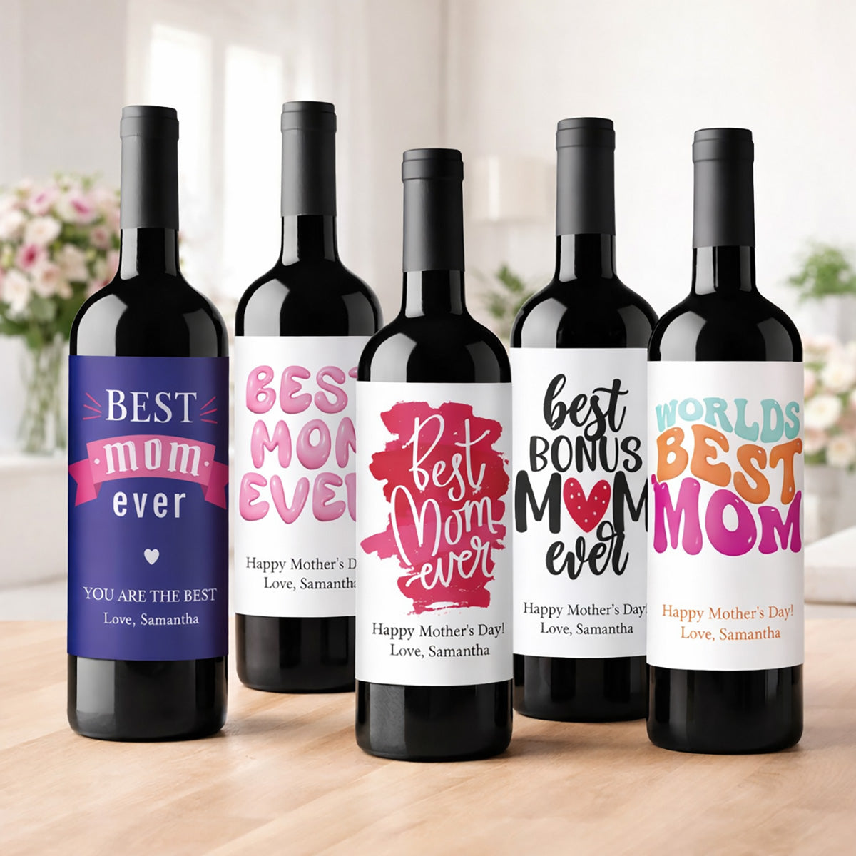Best Mom Ever Personalized Wine Label