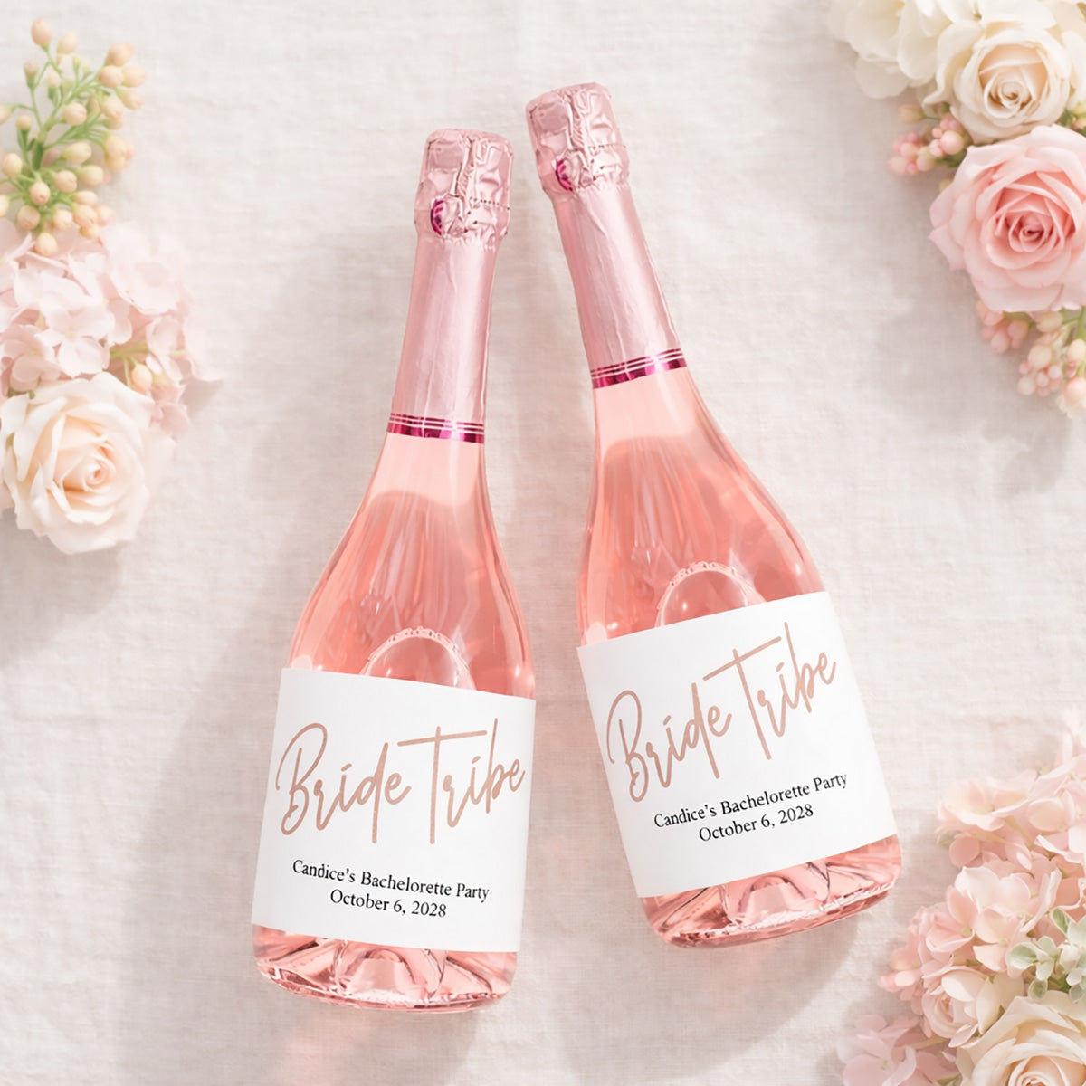 Bride Tribe Personalized Champagne Labels, Set of 6
