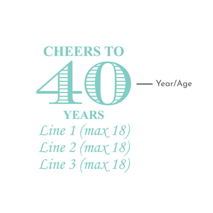 Cheers to Years Personalized Wine Glass with Stem (Set of 24)