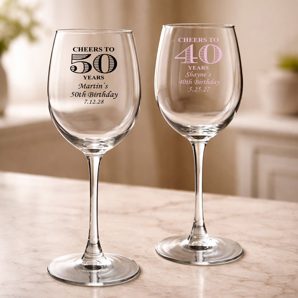 Cheers to Years Personalized Wine Glass with Stem (Set of 24)