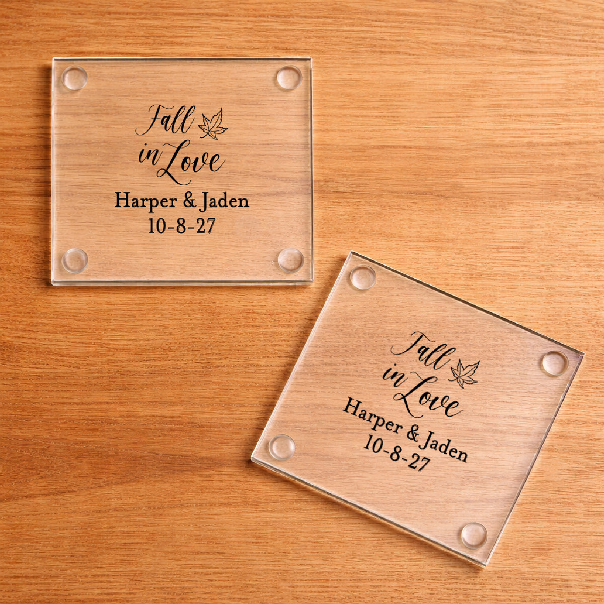 Fall In Love Personalized Glass Coaster (Set of 24)