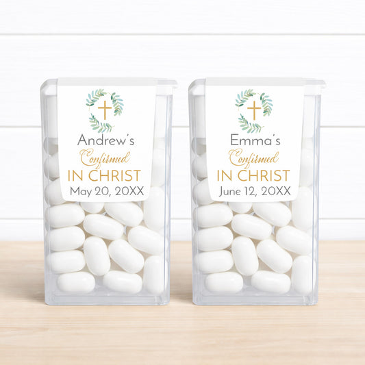 Confirmed In Christ Personalized Tic Tac Mints (Set of 12)