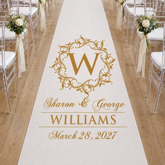 Monogram Personalized Wedding Aisle Runner