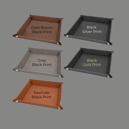 Football Personalized Leather Valet Tray Organizer
