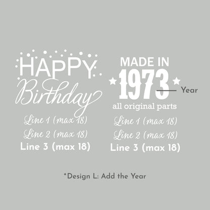 50th Birthday Personalized Square Favor Labels (Set of 24)