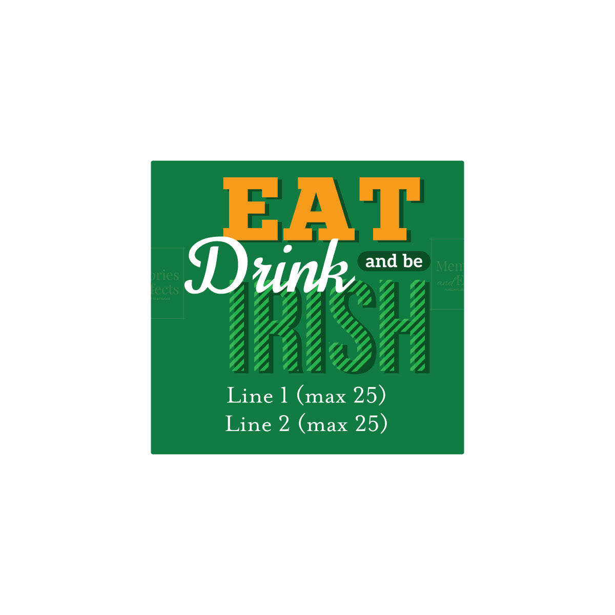 Eat Drink and Be Irish St. Patrick's Day Personalized Beer Bottle Labels & Bottle Carrier