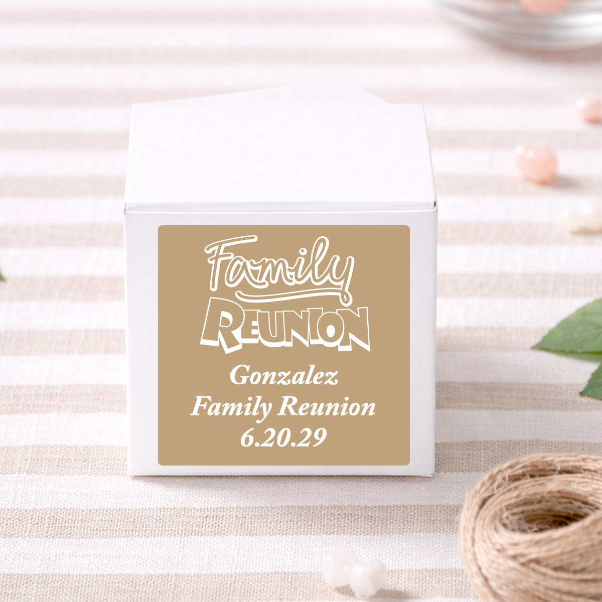 Family Reunion Personalize Square Labels (Set of 24) – Memories and Effects