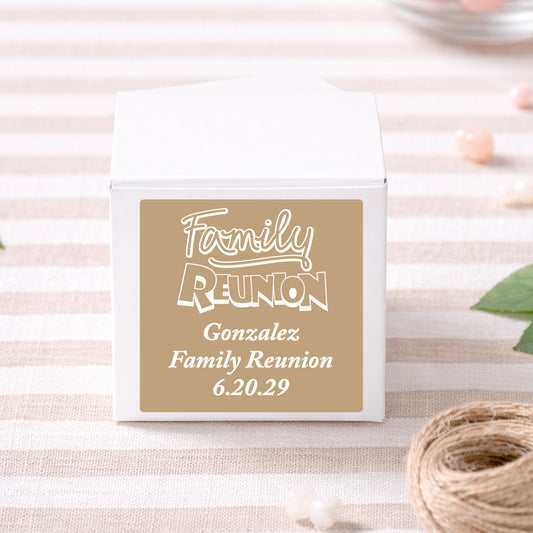 Family Reunion Personalize Square Labels (Set of 24)