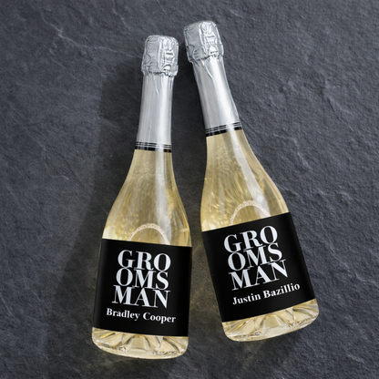 Groomsman Best Man Personalized Champagne Labels, Set of 6