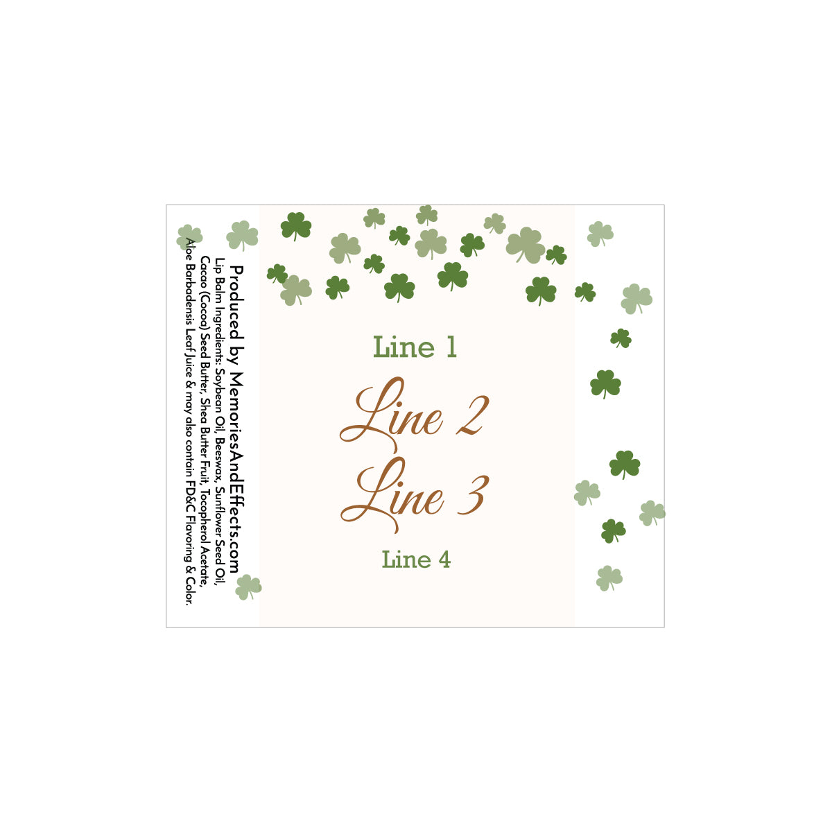 Irish Shamrock Confetti Personalized Lip Balm Favors (Set of 12)