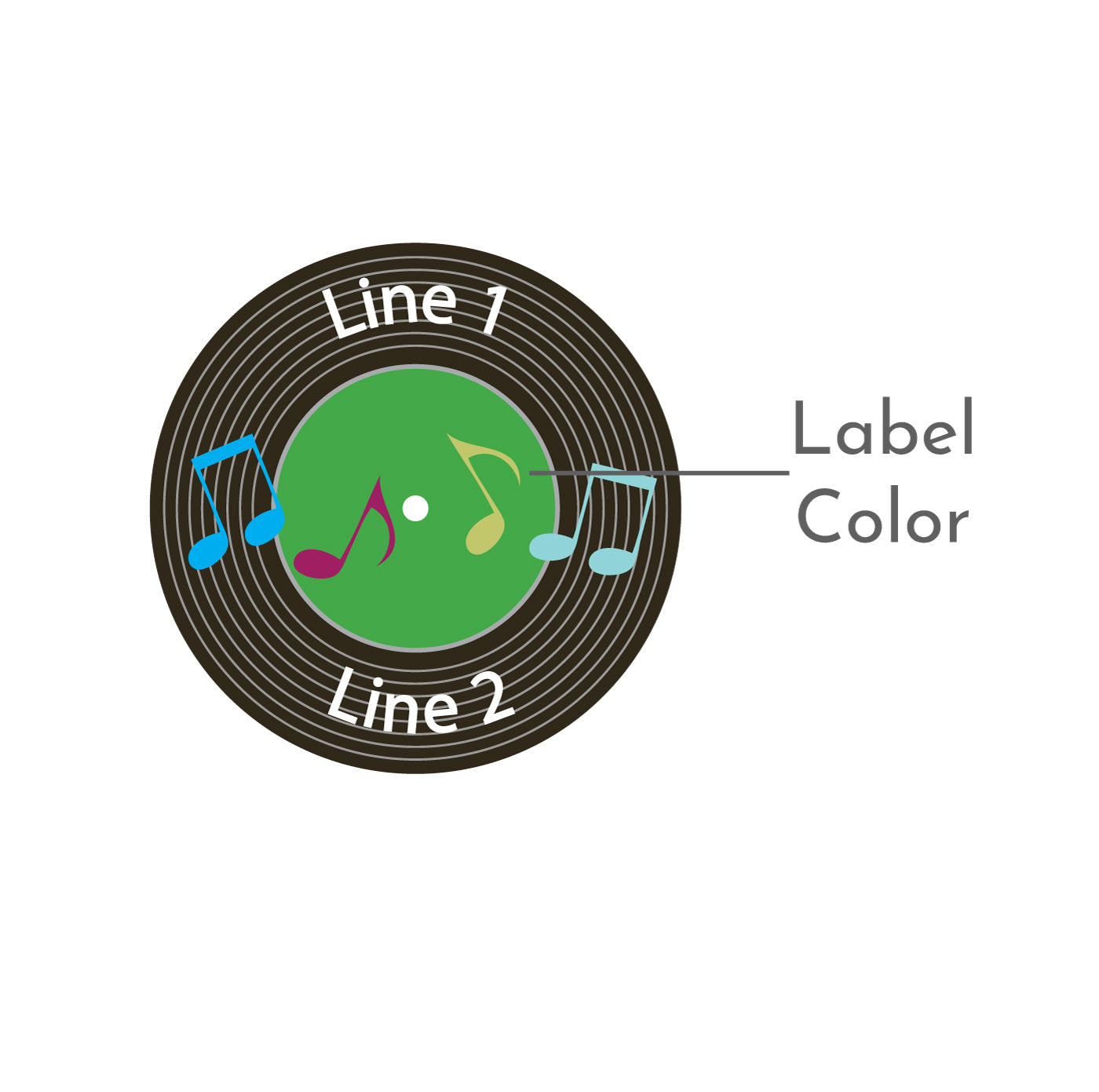 Record Vinyl  Personalize Classic Round Sticker, Set of 20