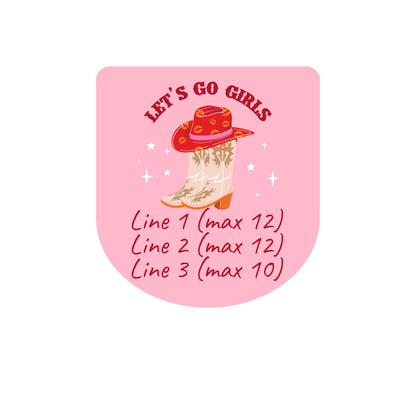 Let’s Go Girls Personalized Bachelorette Loop Sanitizer Labels (Set of 20)