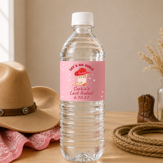 Let’s Go Girls Personalized Bachelorette Water Bottle Labels (Set of 12)