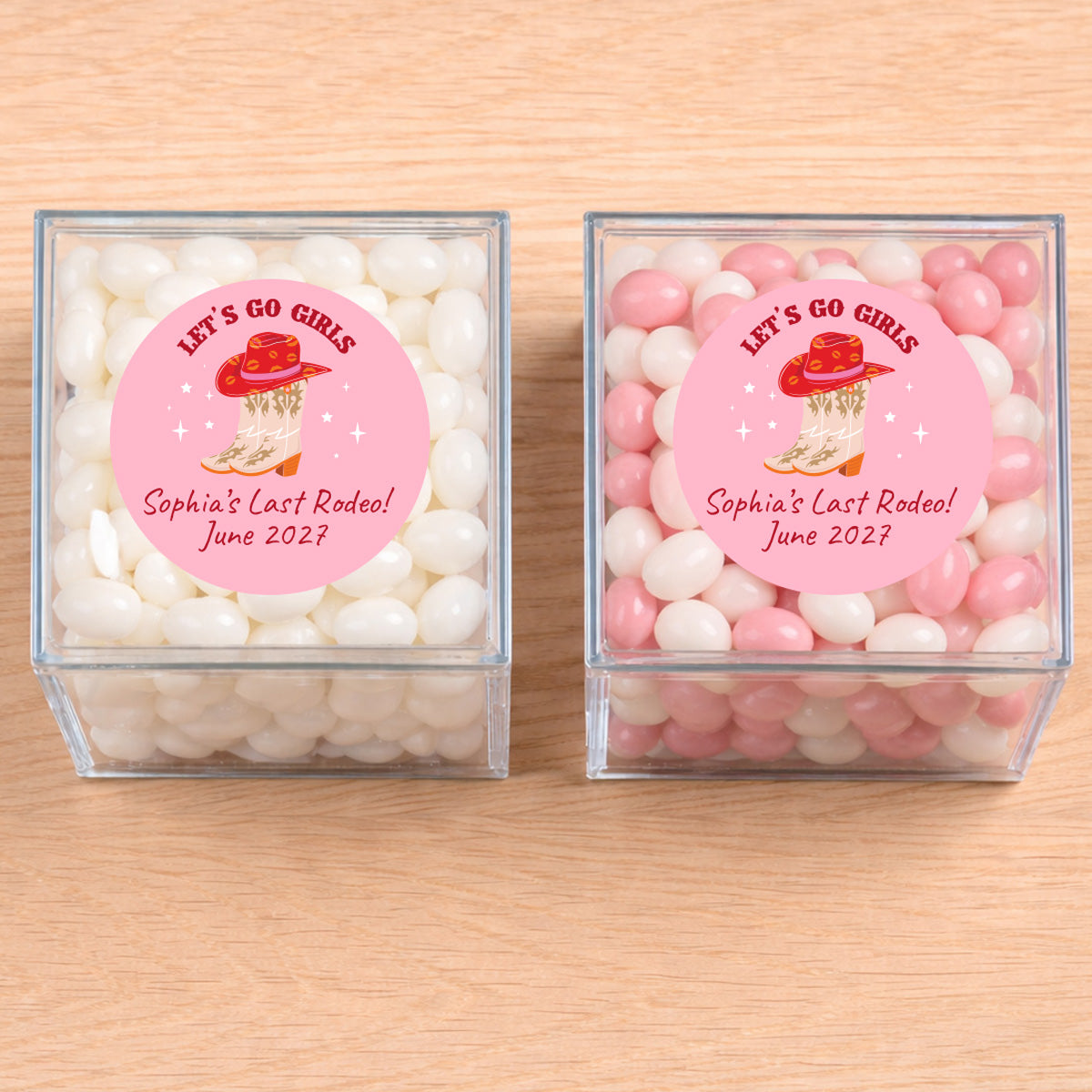 Let’s Go Girls Personalized Bachelorette Round Labels (Set of 24)