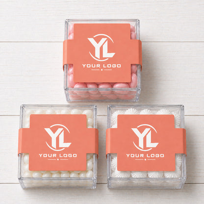 Logo Personalized Clear Acrylic Cube Favor Box (Set of 10)