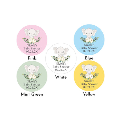 Baby Elephant Personalized Loop Sanitizer Labels (Set of 20)