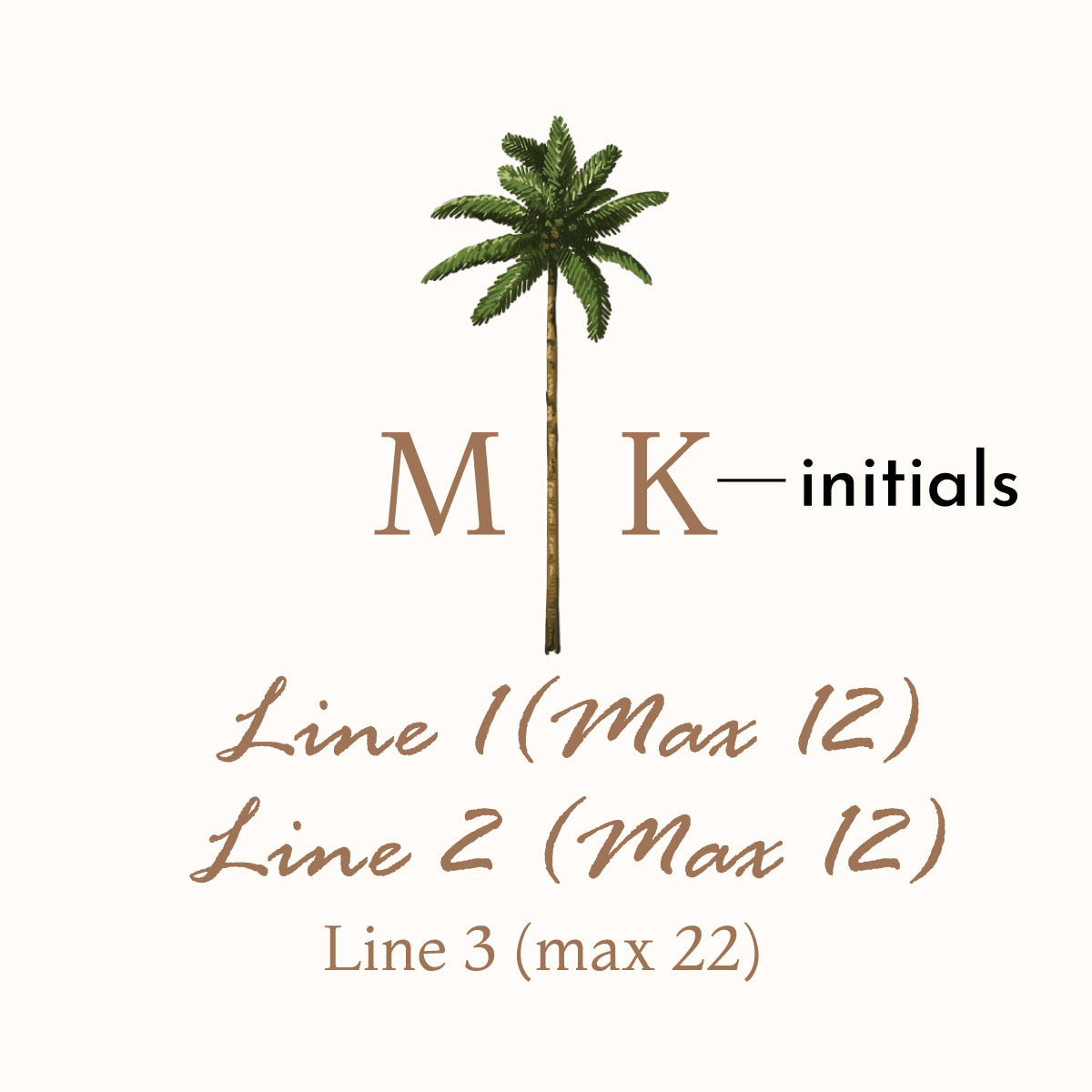 Palm Tree Monogram Personalized Wine Labels (Set of 12)