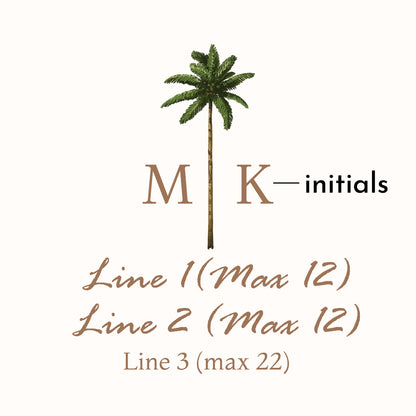 Palm Tree Monogram Personalized Wine Labels (Set of 12)