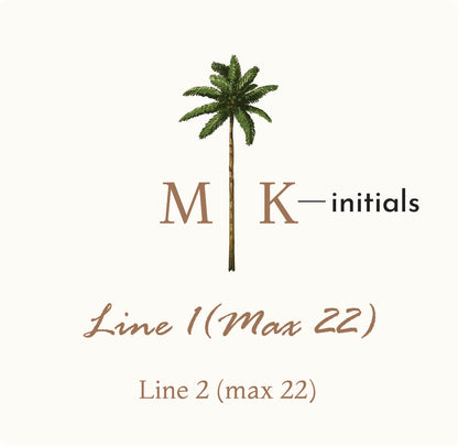 Palm Tree Monogram Personalized Water Bottle Labels (Set of 12)