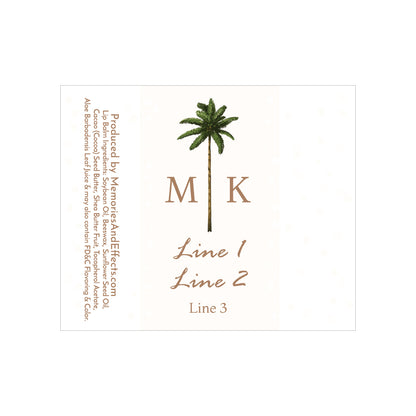 Palm Tree Monogram Personalized Lip Balm Favors (Set of 12)
