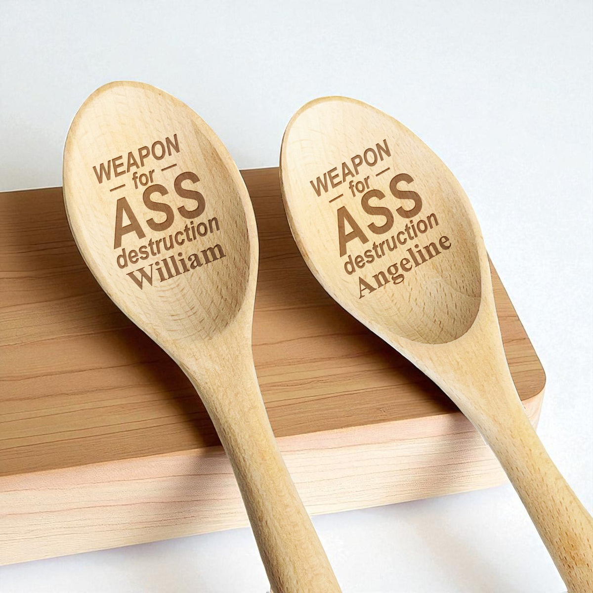 Weapon For A** Destruction Personalized Engraved Wooden Spoon