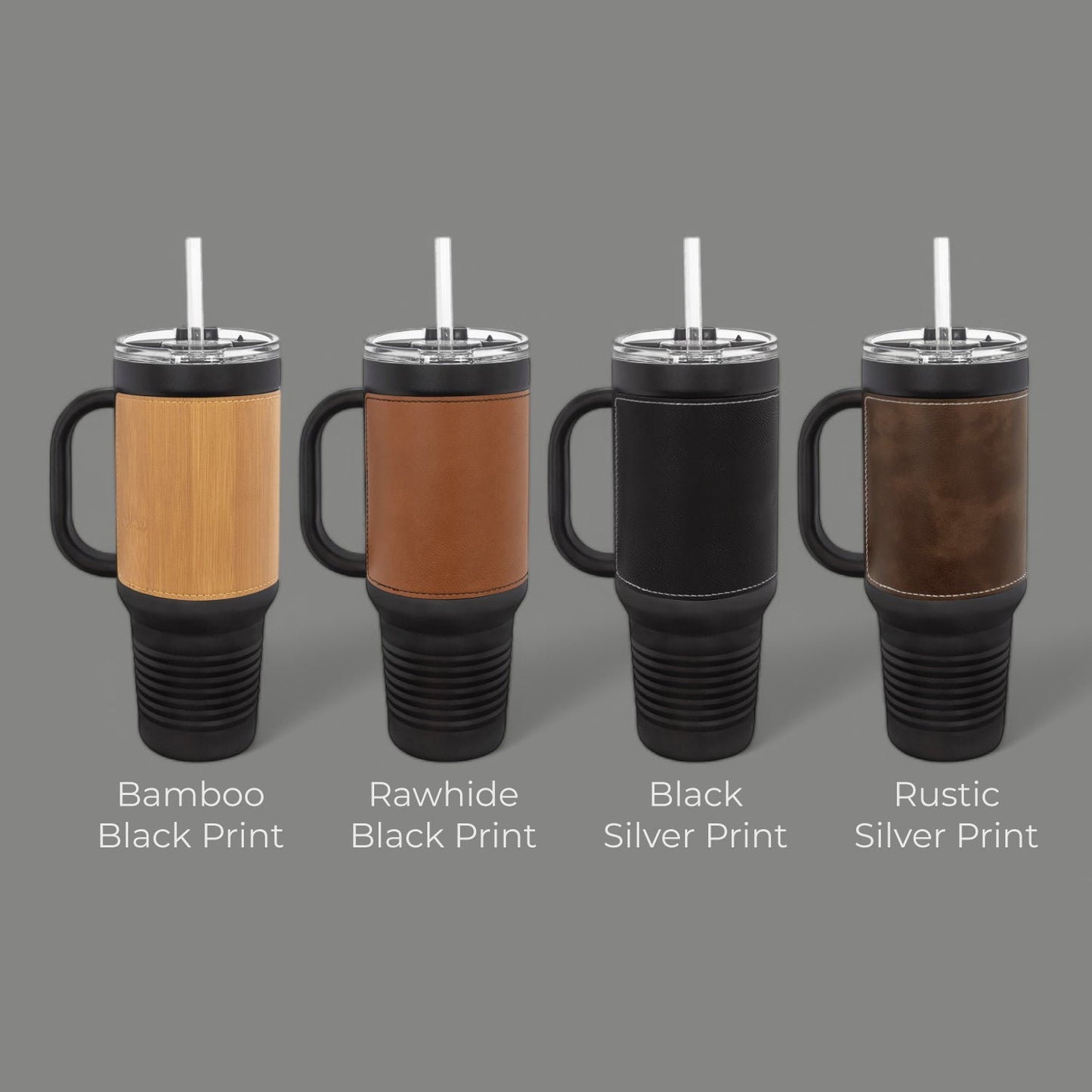 Football Personalized 40 oz Leather Tumbler